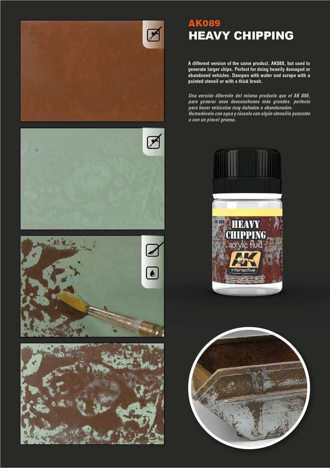 Heavy Chipping Enamel Paint AK Interactive Weathering