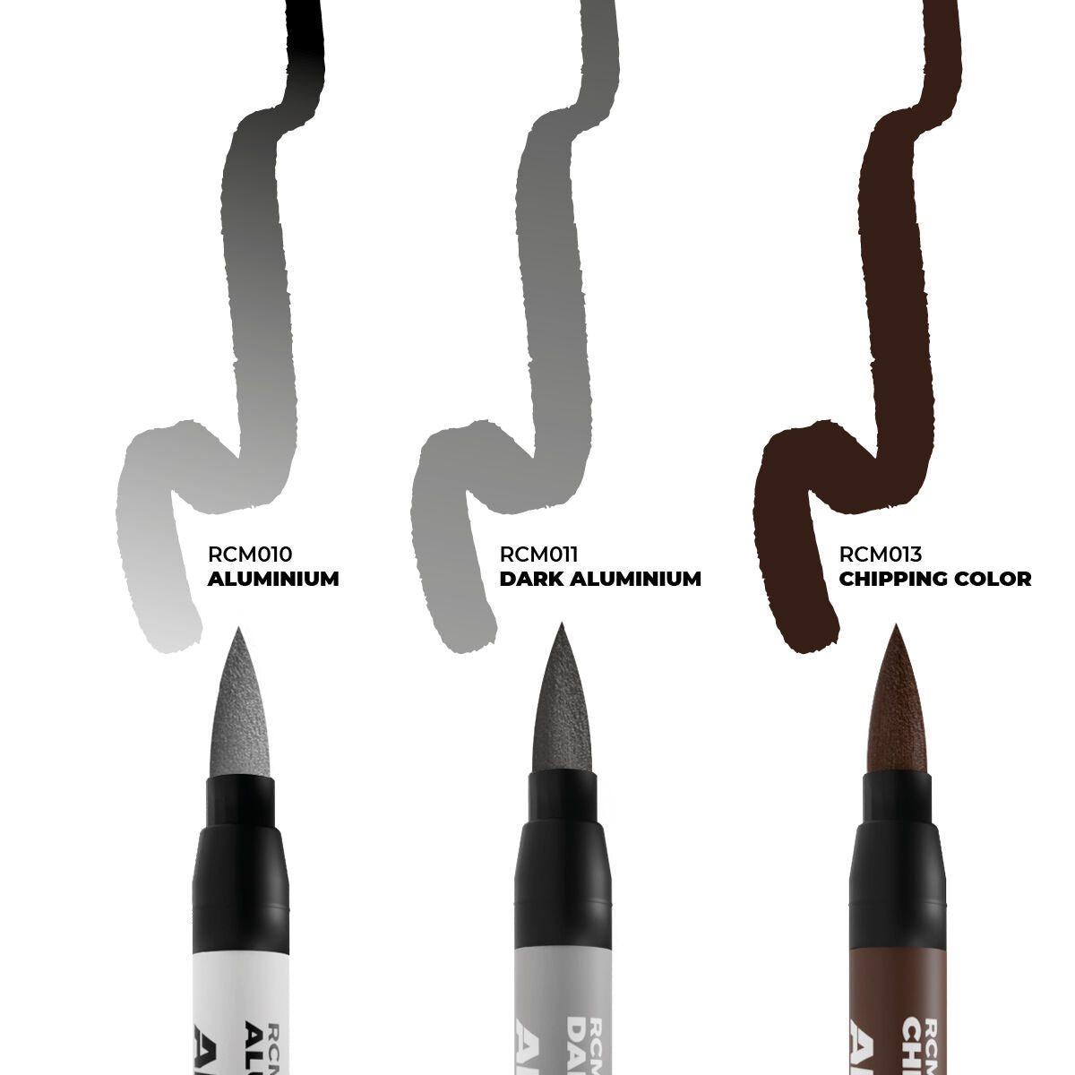 AK Interactive Real Colors Markers: Chipping - Set 3 Arcylic Paint Markers