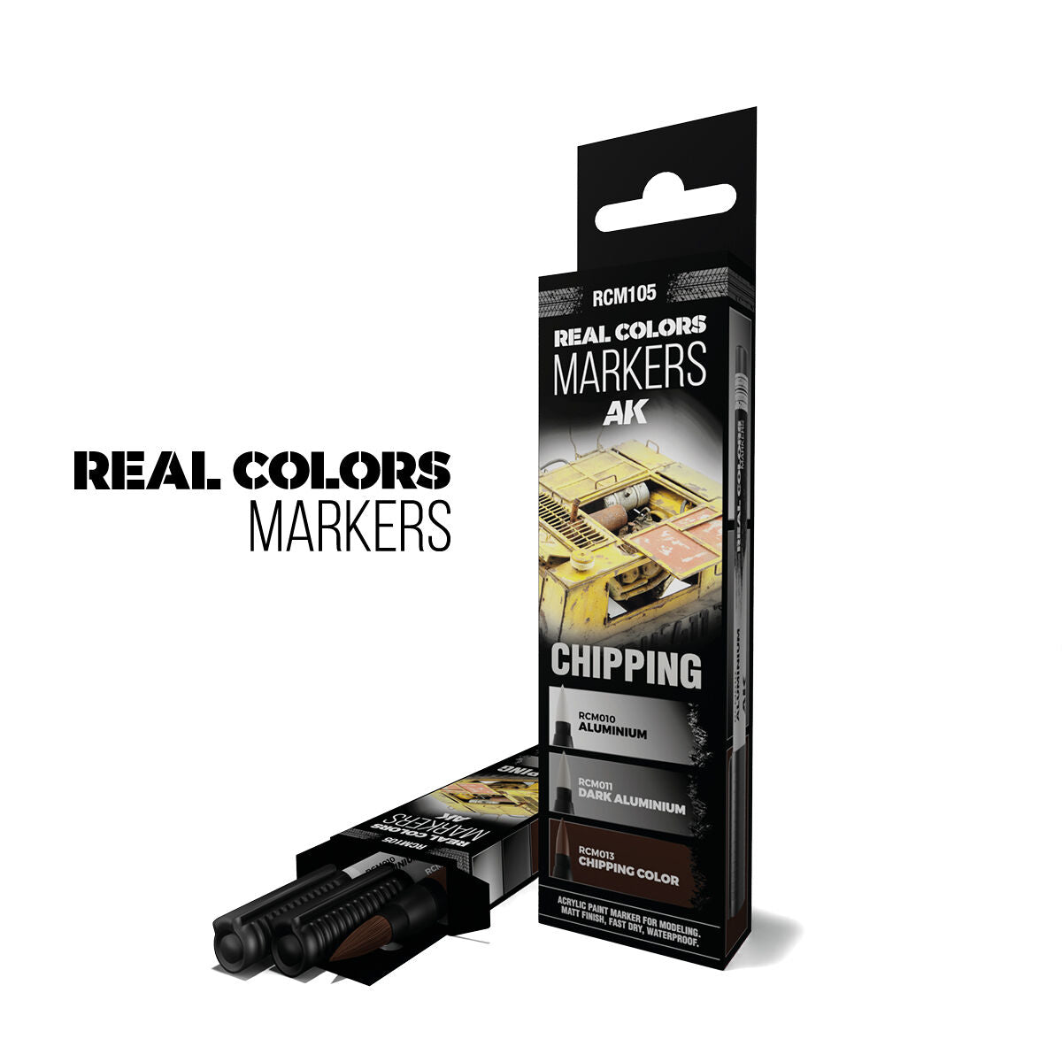 AK Interactive Real Colors Markers: Wepaons - Set 3 Arcylic Paint Markers