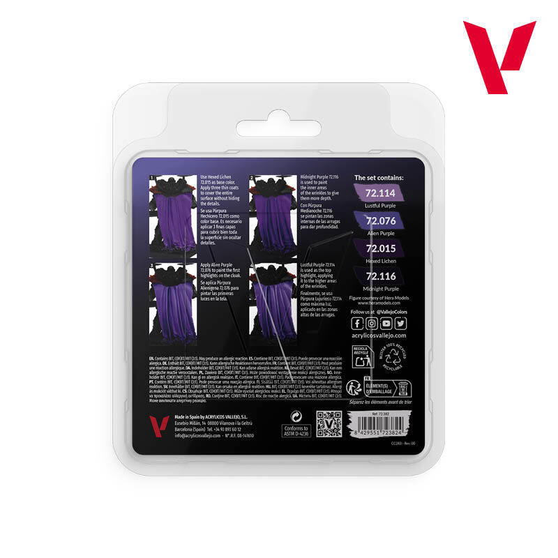 Purple Colours Acrylic Paint  Set Vallejo Game Colour