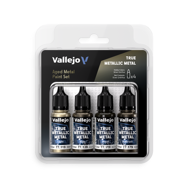 Aged Metal- Vallejo True Metallic Metal - 4 Colour Paint Set