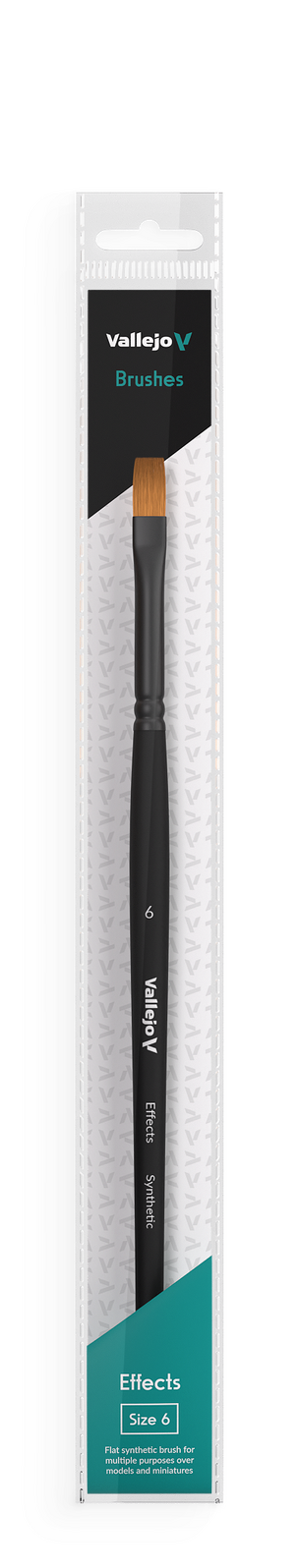 Effects Flat Rectangular Synthetic Brush No. 6- Vallejo Hobby Brushes