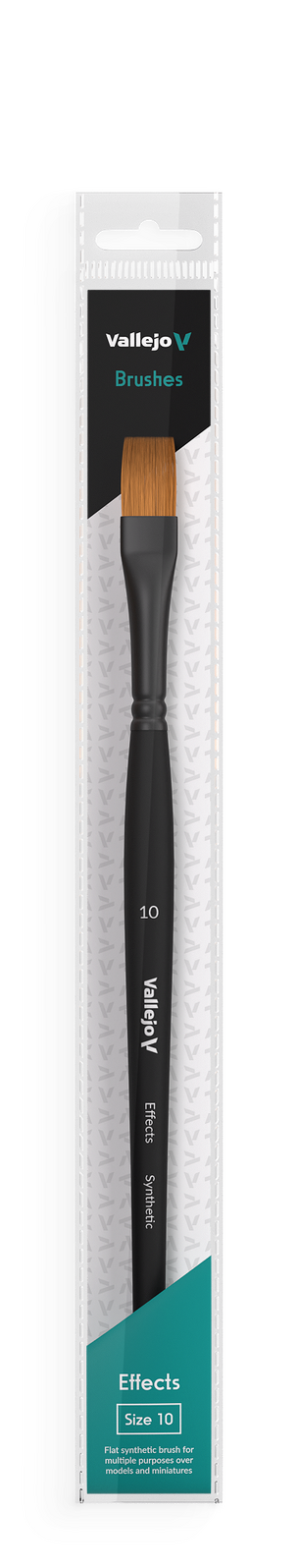 Effects Flat Rectangular Synthetic Brush No. 10- Vallejo Hobby Brushes