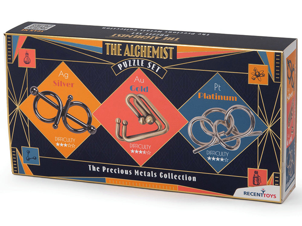 The Alchemist Puzzle Set - Precious Metal Puzzles (Gold, Silver and Platinum)
