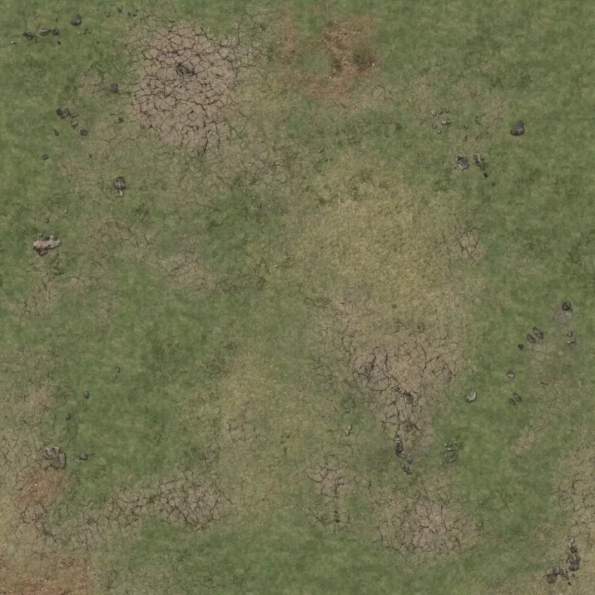 Grassy Fields Gaming Mat 3x3 - Grid