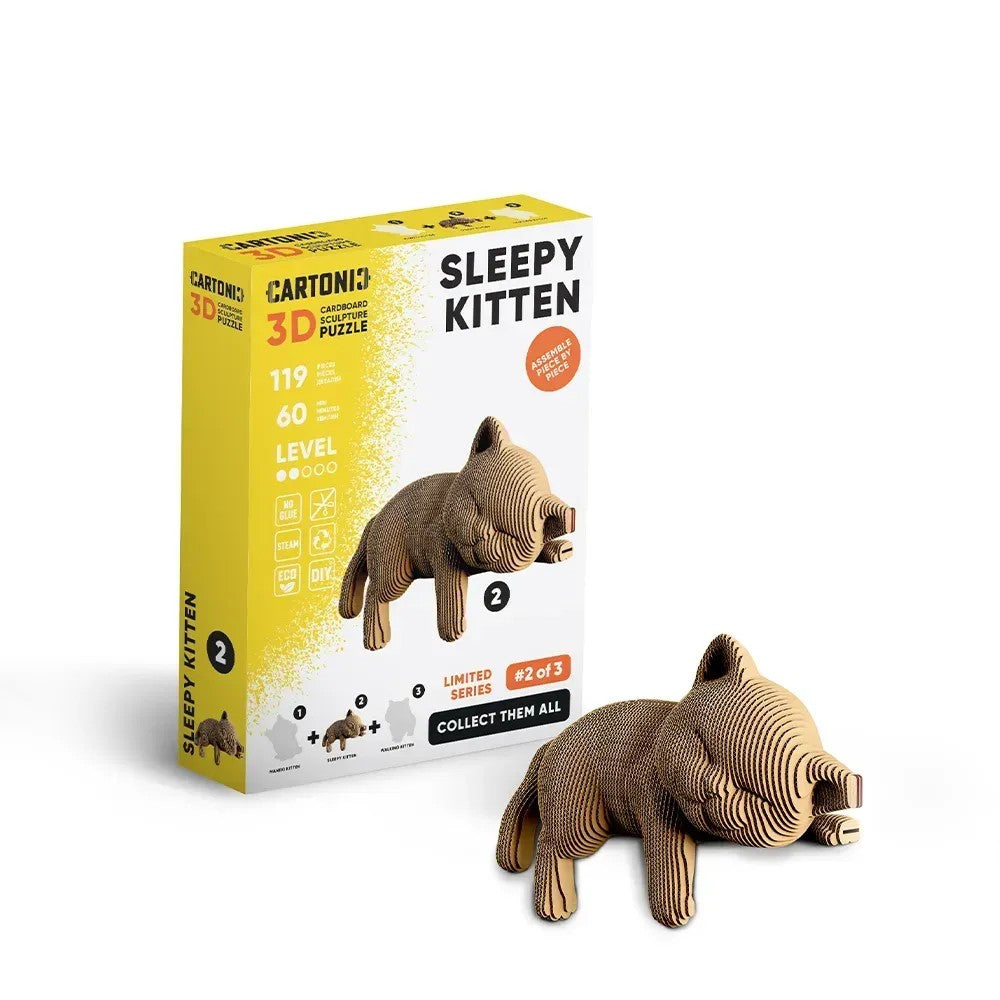 3D Sleepy Kitten - Cartonic