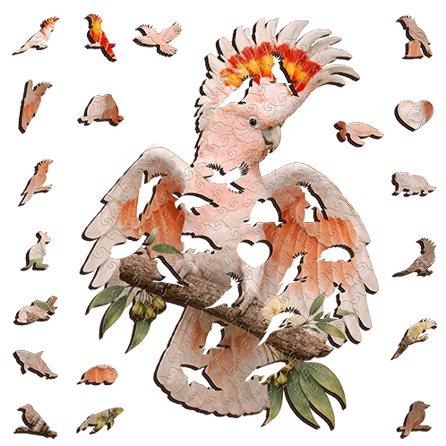 A3 Major Mitchell's Cockatoo Wooden Puzzle - Puzzle ART