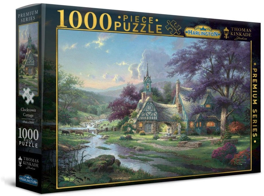 Clocktower Cottage 1000 pieces - Harlington Thomas Kinkade