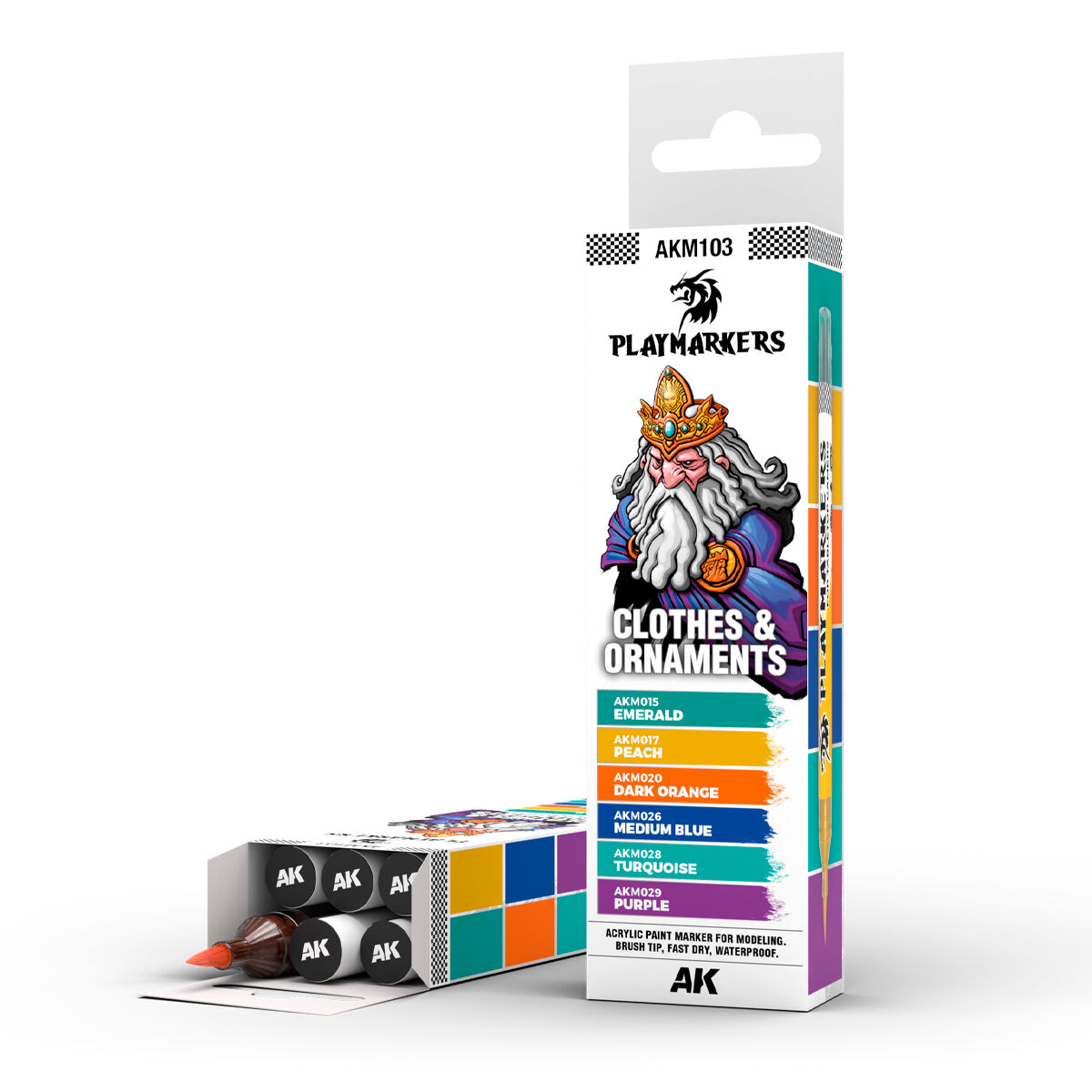 Clothes &  Ornaments - AK Interactive Playmarkers Set - 6  Colours