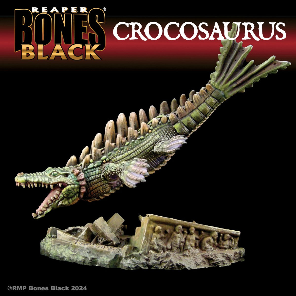 Crocosaurus (Crocodile-Dragon) - Reaper Bones Black