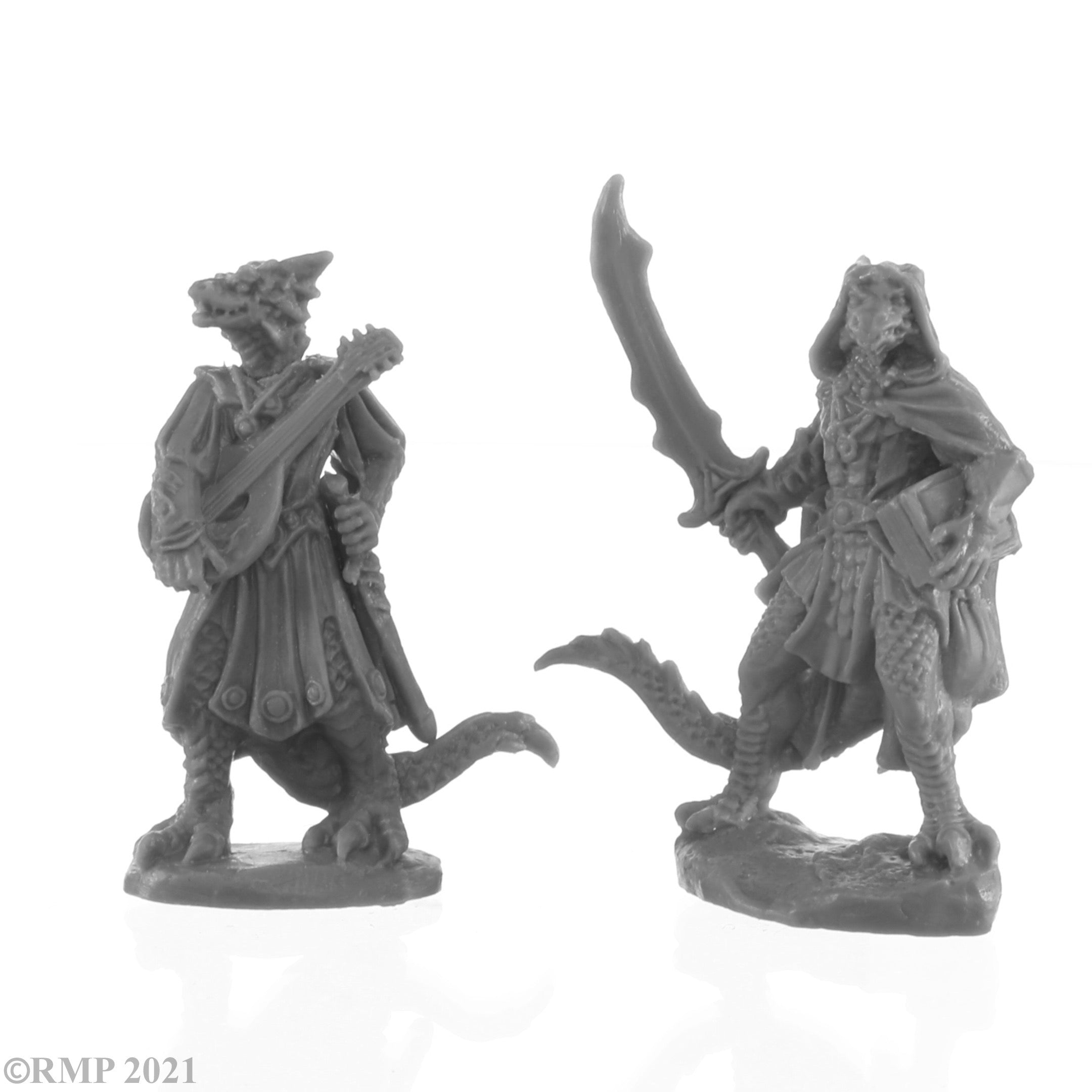Dragonfolk Bard and Thief - Reaper: Bones Black