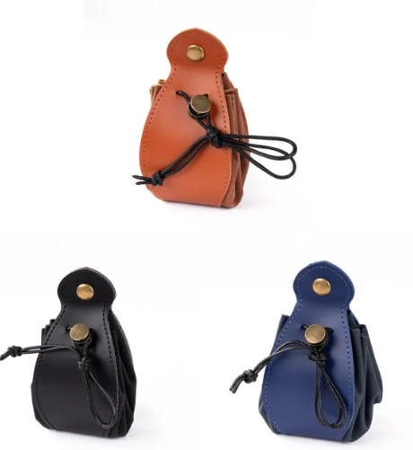 Drawstring Leather Dice Bag - Games World Dice