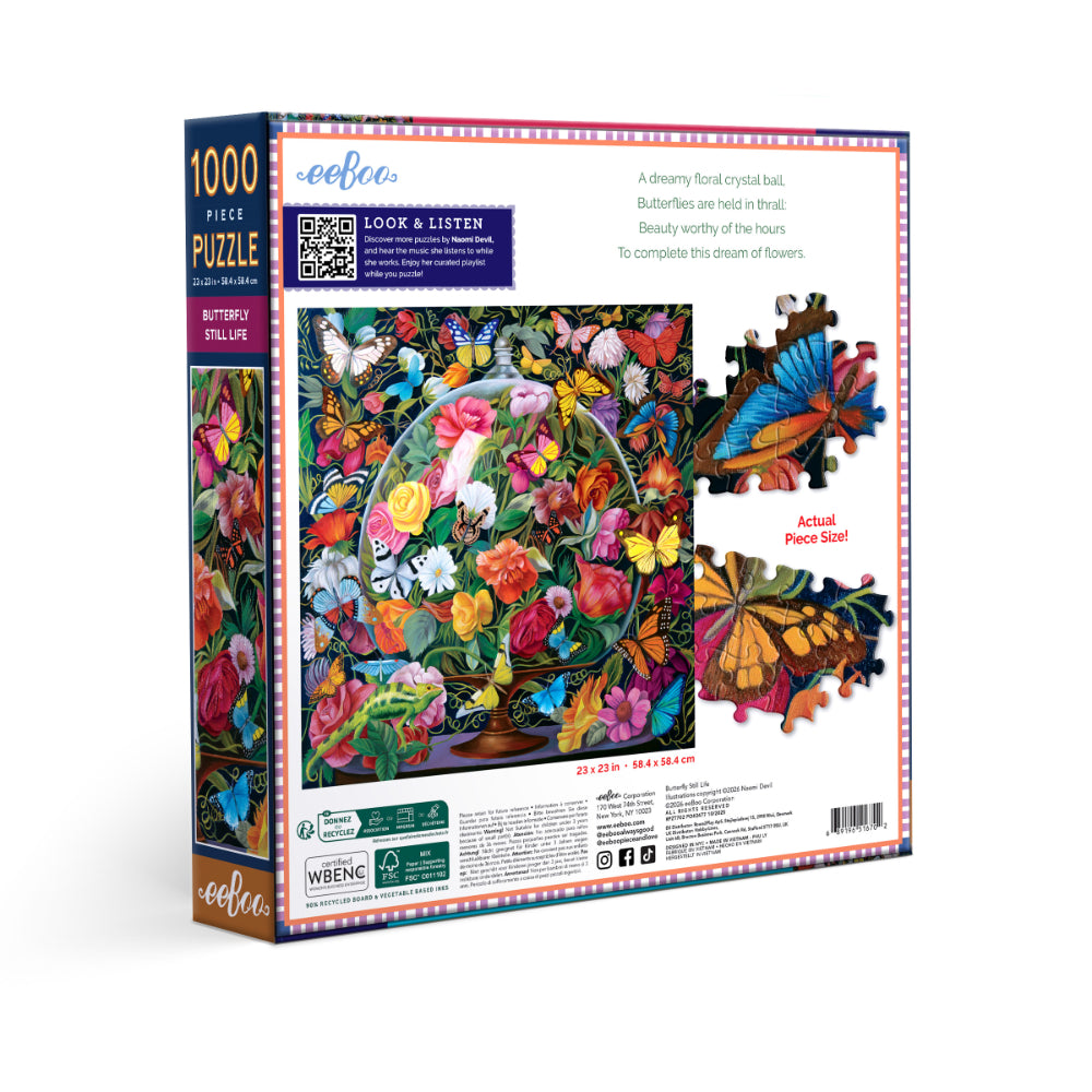 Butterfly Still Life - eeBoo 1000pc Puzzle