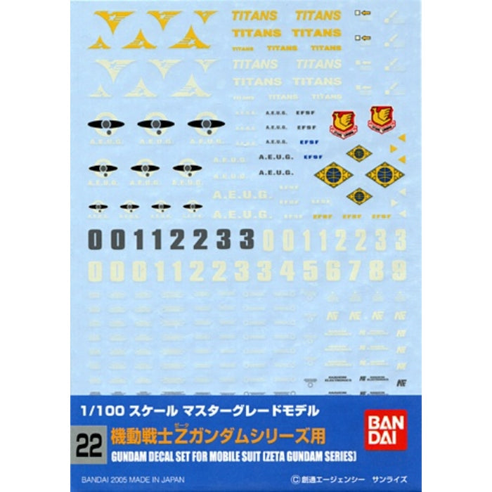 Zeta Gundam Decal 22 MGMultiuse