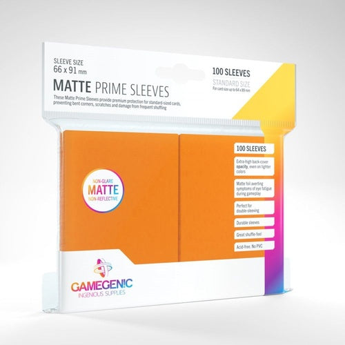 Matte Orange Card Sleeves (66mm x 91mm) (100 Sleeves Per Pack) - Gamegenic