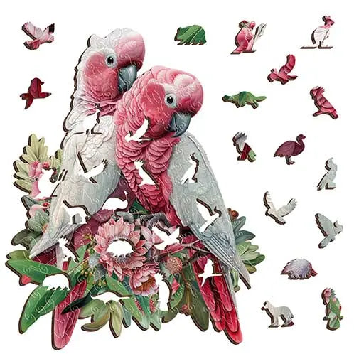 A5 Galah Pair Wooden Puzzle - Puzzle ART