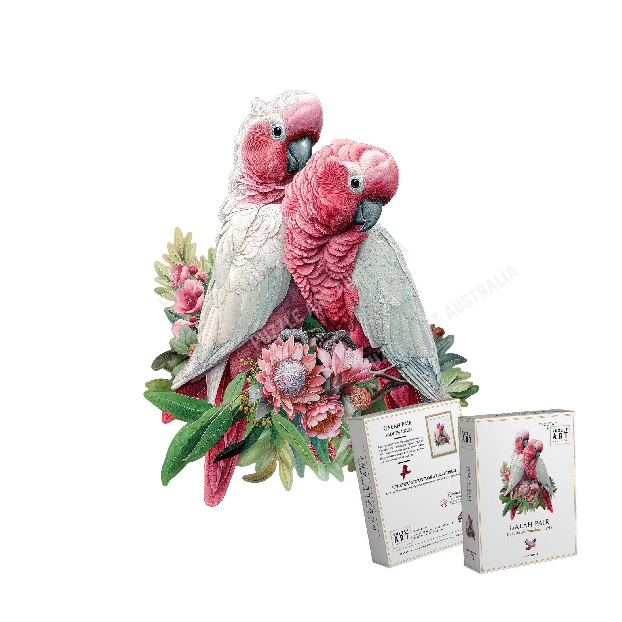 A5 Galah Pair Wooden Puzzle - Puzzle ART