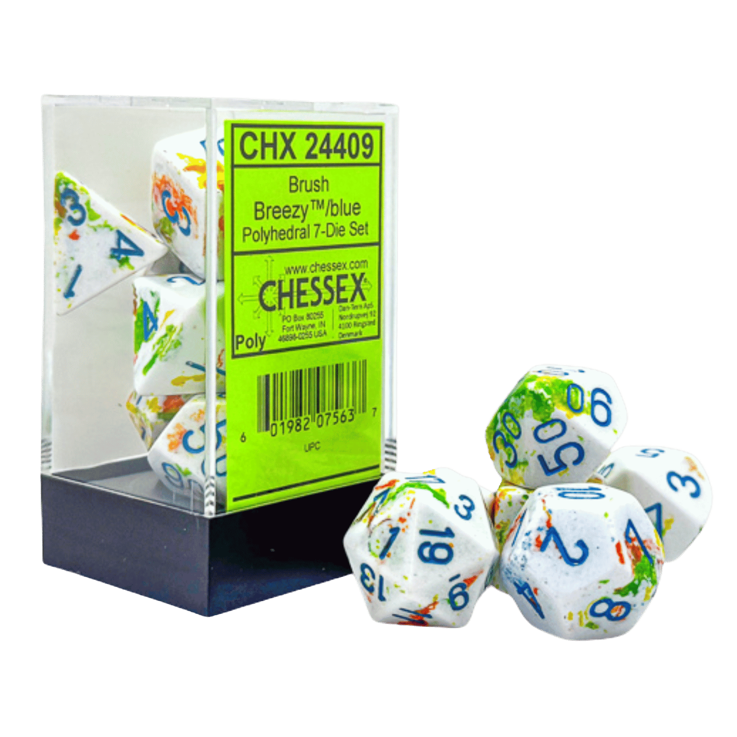 Breezy/blue 7-Die Set Brush Polyhedral