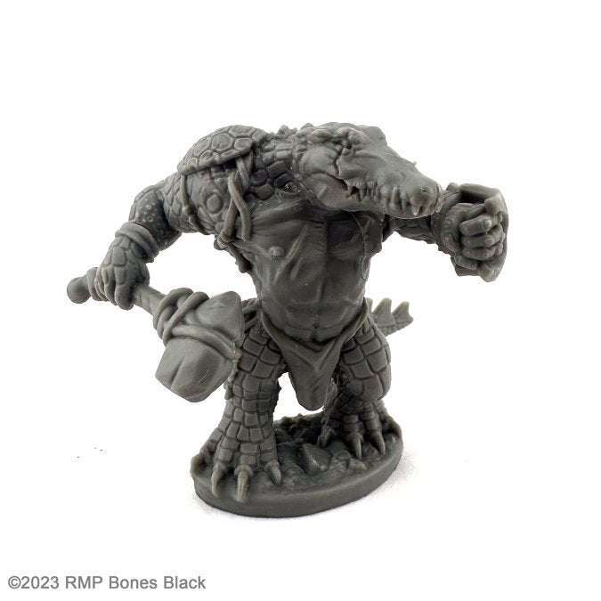 Gatorman with Axe and Buckler - Reaper Bones Black