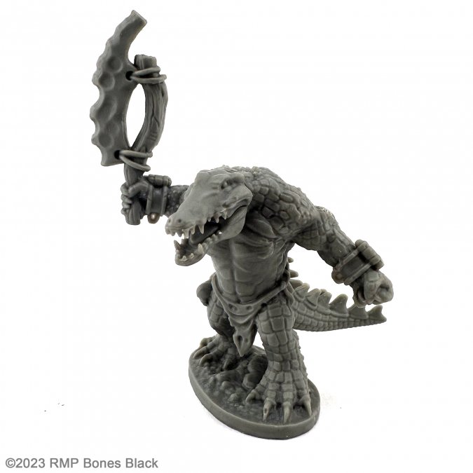 Gatorman with Large Axe - Reaper Bones Black