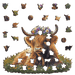 A5 Floral Crown Highland Cow Wooden Puzzle - Puzzle ART