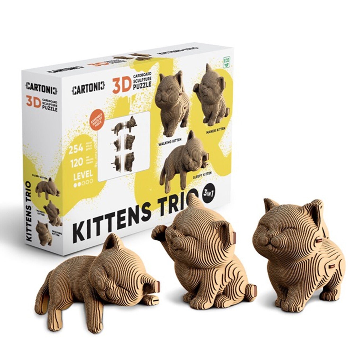 3D Kittens Trio - Cartonic