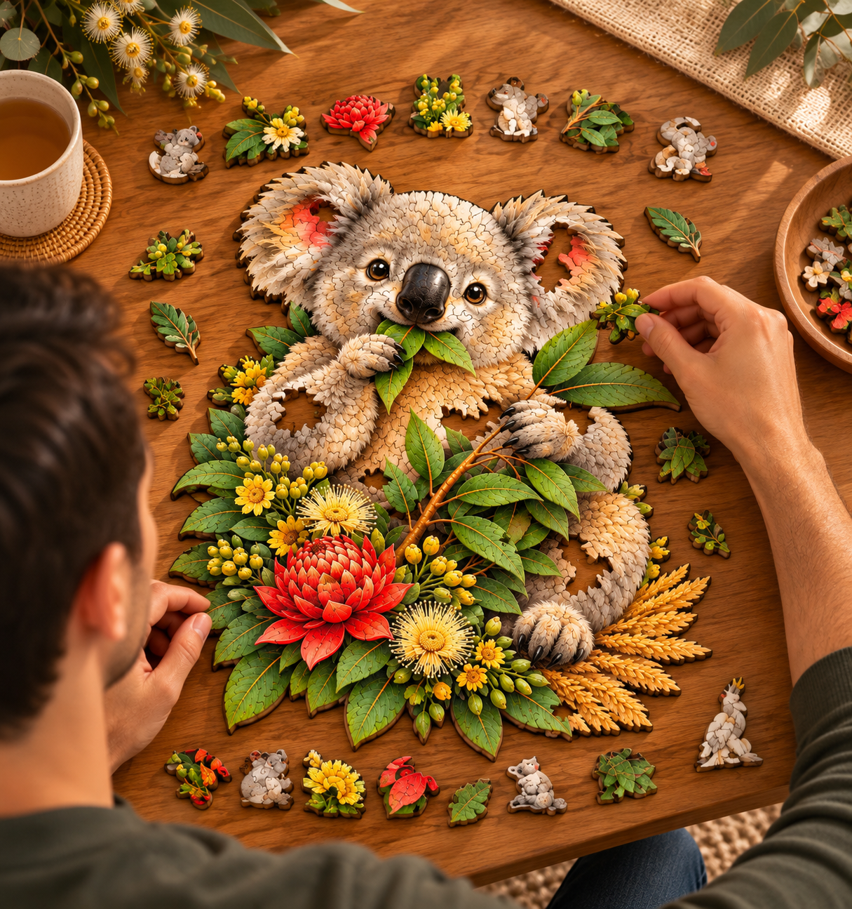 A5 Koala Blossoms & Bites Wooden Puzzle - Puzzle ART