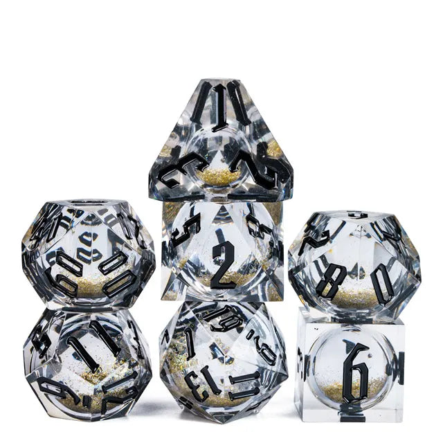 Liquid Core Dice CLEAR GOLD - Games World Dice