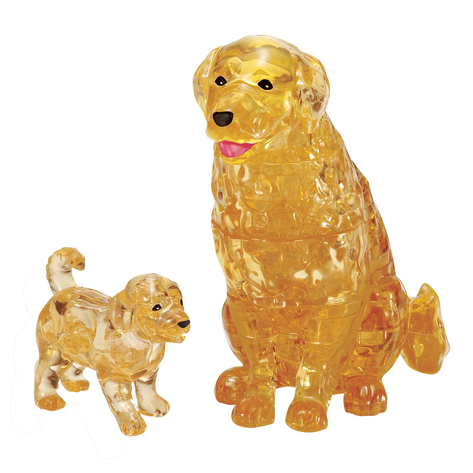 Golden Retriever and Puppy - 3D Crystal Puzzle