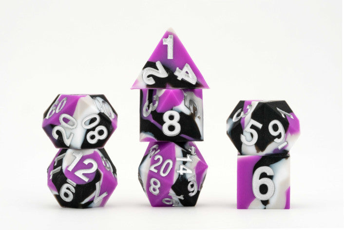 Asexual Pride Sharp Edge Silicone MDG Dice Set