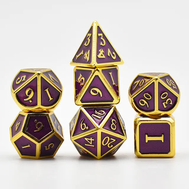 METAL Dice PURPLE GOLD - Games World Dice