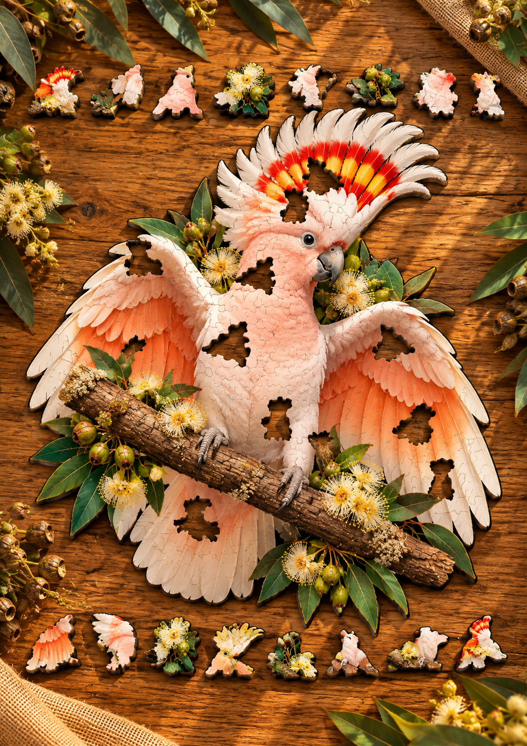 A3 Major Mitchell's Cockatoo Wooden Puzzle - Puzzle ART