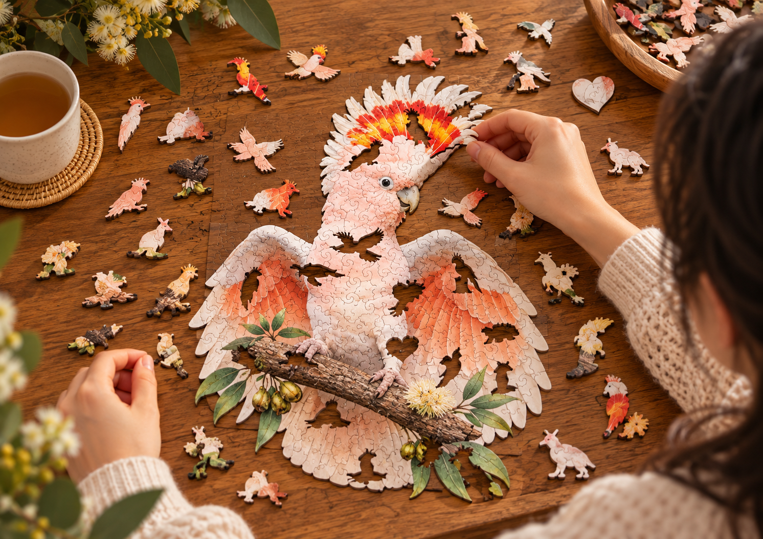 A3 Major Mitchell's Cockatoo Wooden Puzzle - Puzzle ART