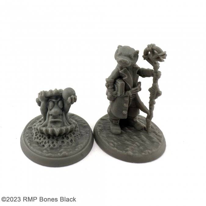 Otterfolk Mage and Familiar- Reaper: Bones Black
