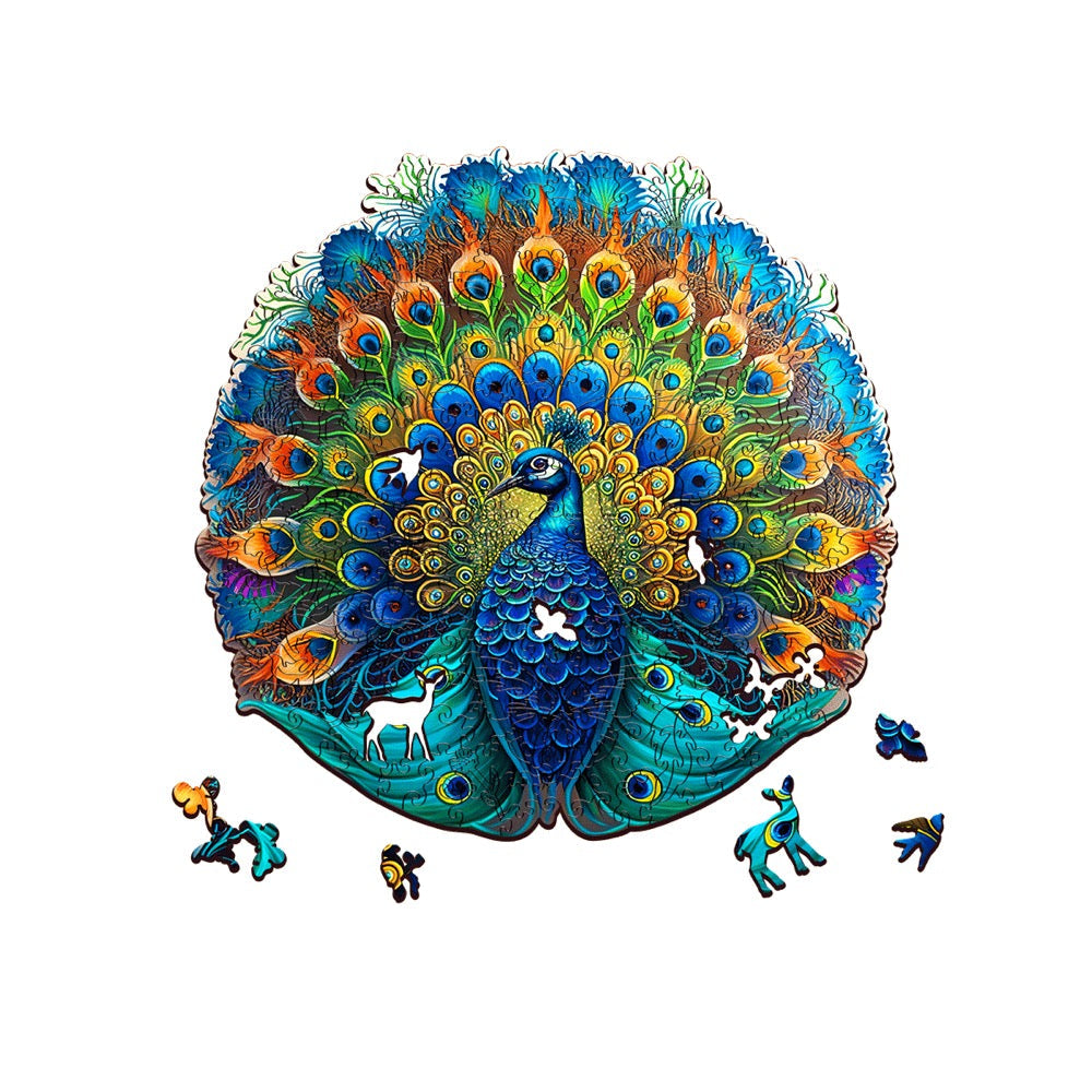 Peacock 500pc Wooden Jigsaw Puzzle - ESCWELT