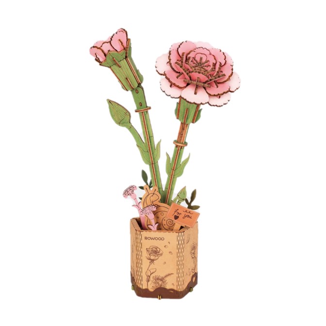 Pink Carnation- Wood Bloom
