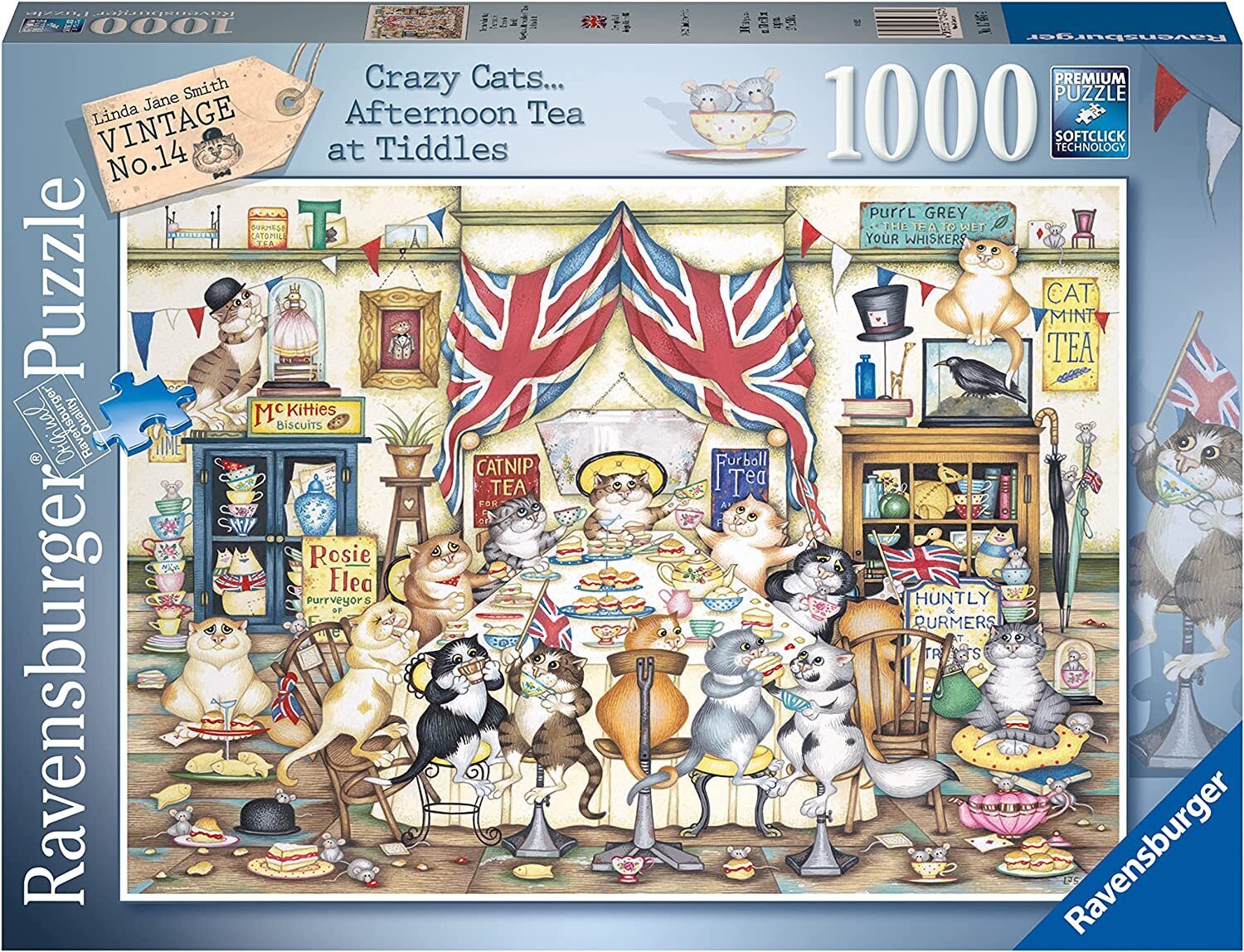 CrazyCats Afternoon Tea Tiddles Puzzle 1000pc