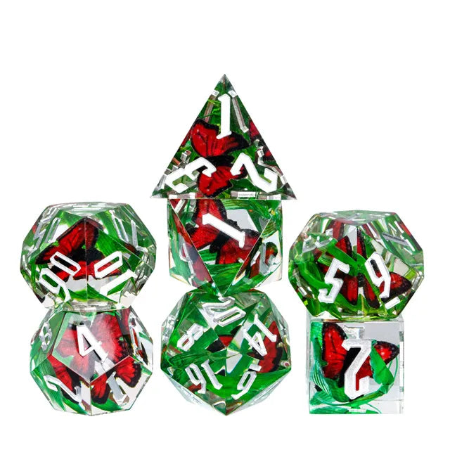 Butterfly Bamboo Leaf RED - Games World Dice