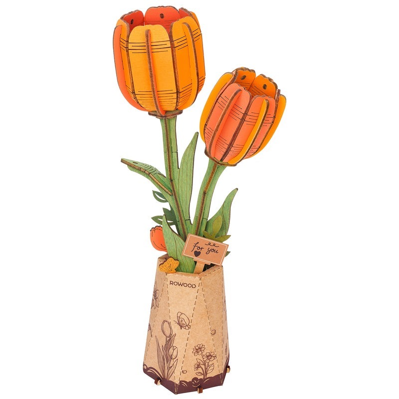 Orange Tulip Wood Bloom