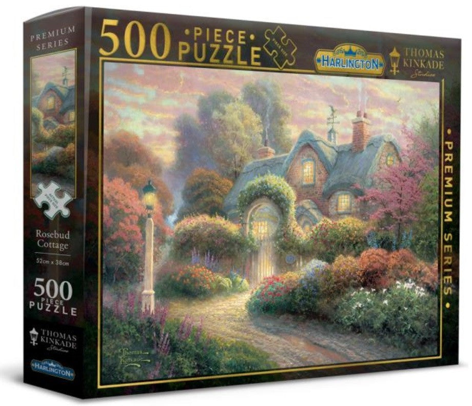 Rosebud Cottage 500 pieces - Harlington Thomas Kinkade