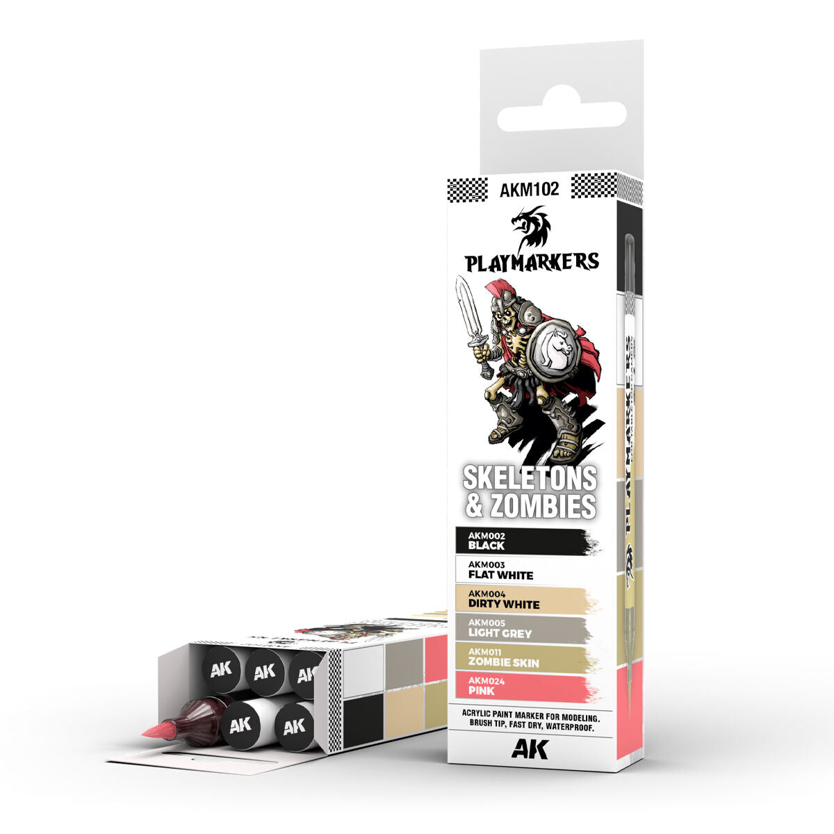 Skeletons &  Zombies - AK Interactive Playmarkers Set - 6  Colours