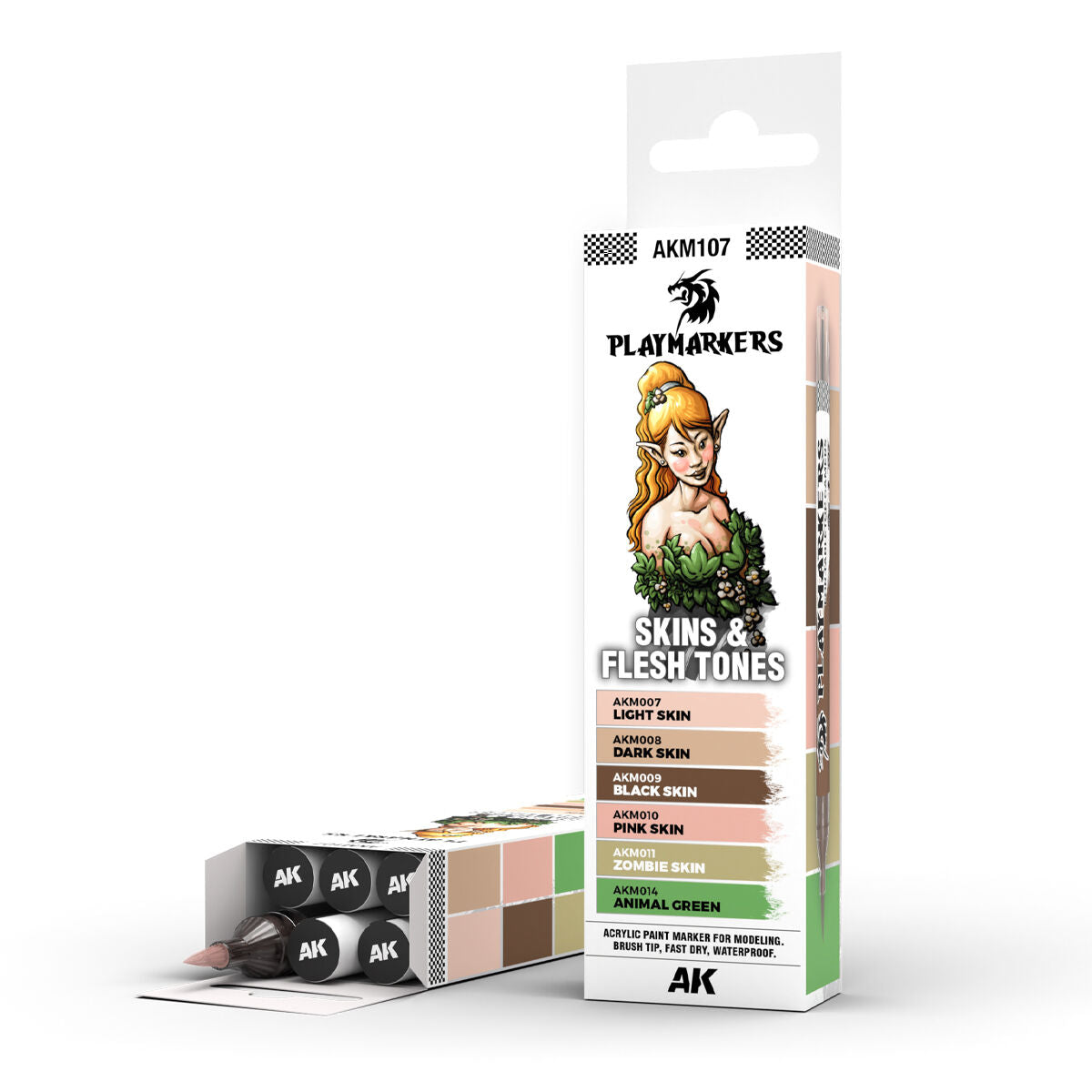 Skin & Flesh  Tones - AK Interactive Playmarkers Set - 6  Colours