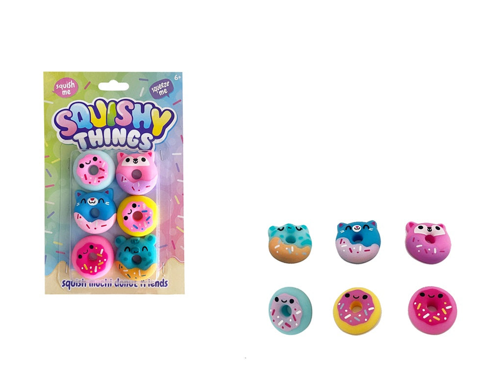 Squish Mochi Animal Donut 6pc