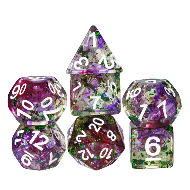 Swirl Foil Purple/Green/Red - Games World Dice