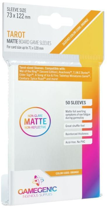 Matte Tarot Board Game Sleeves (73mm x 122mm) (50 Sleeves Per Pack) - Gamegenic