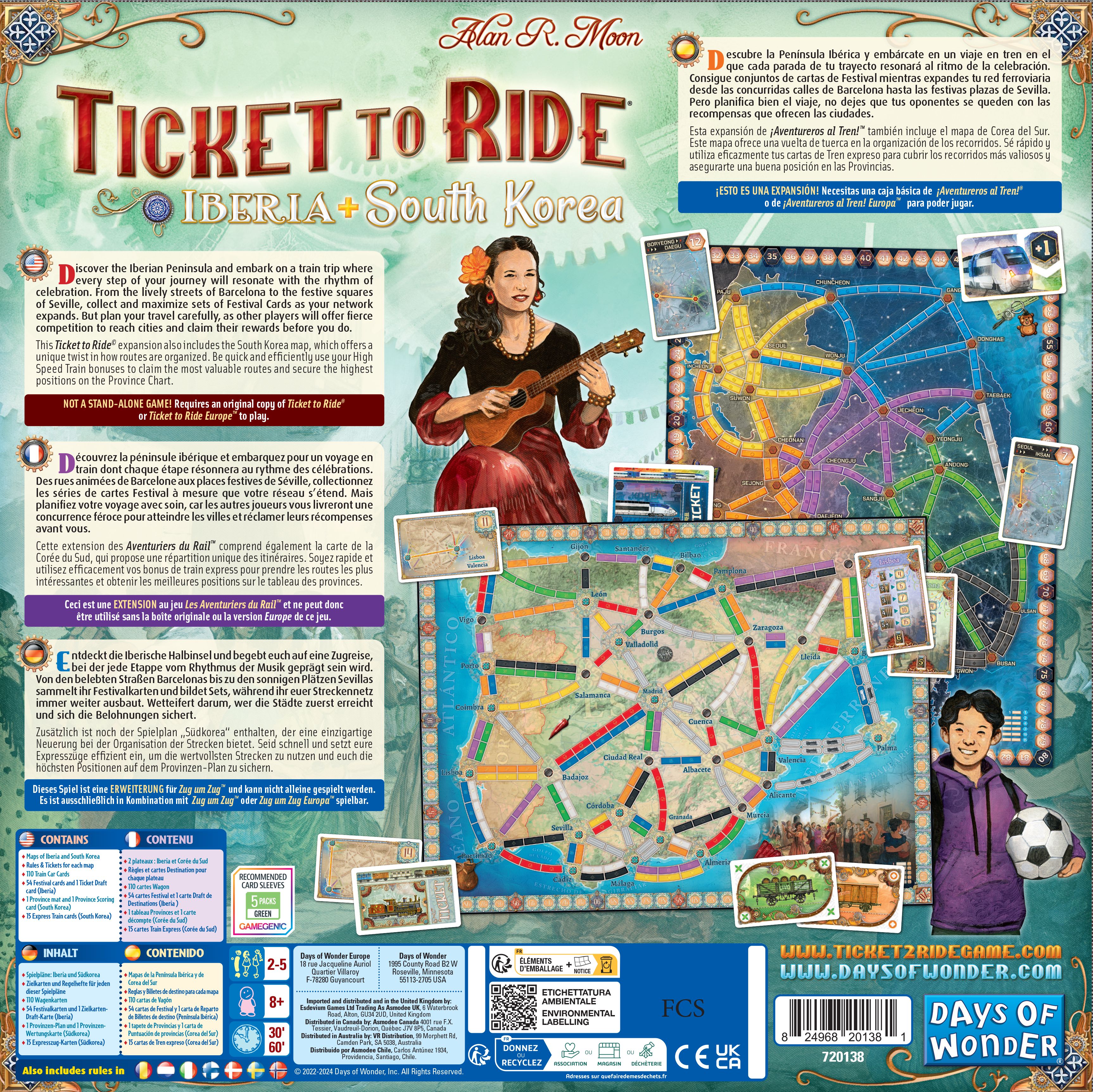 Iberia & South Korea - Ticket to Ride Map Collection 8