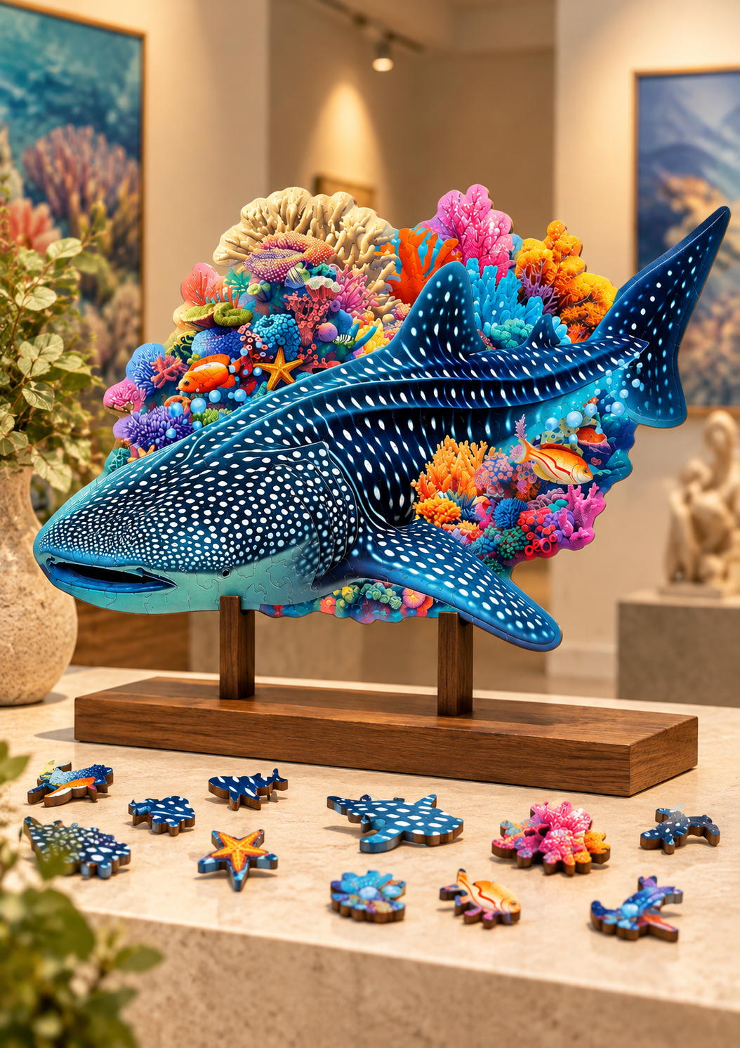 A5 Whale Shark  Wooden Puzzle - Puzzle ART