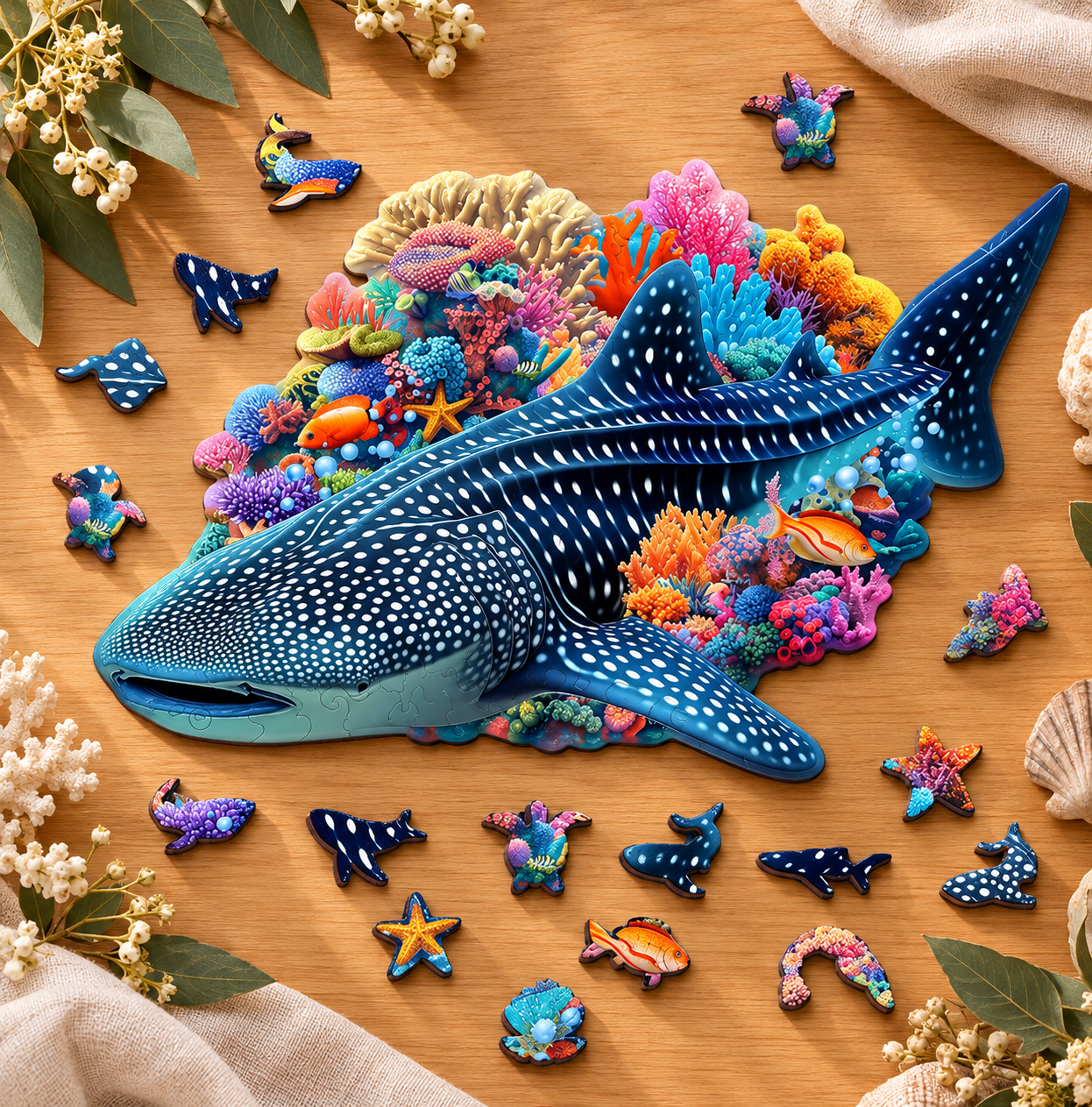 A5 Whale Shark  Wooden Puzzle - Puzzle ART