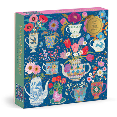 Potted Teacups Foil - Victoria Ball - 500pc Galison