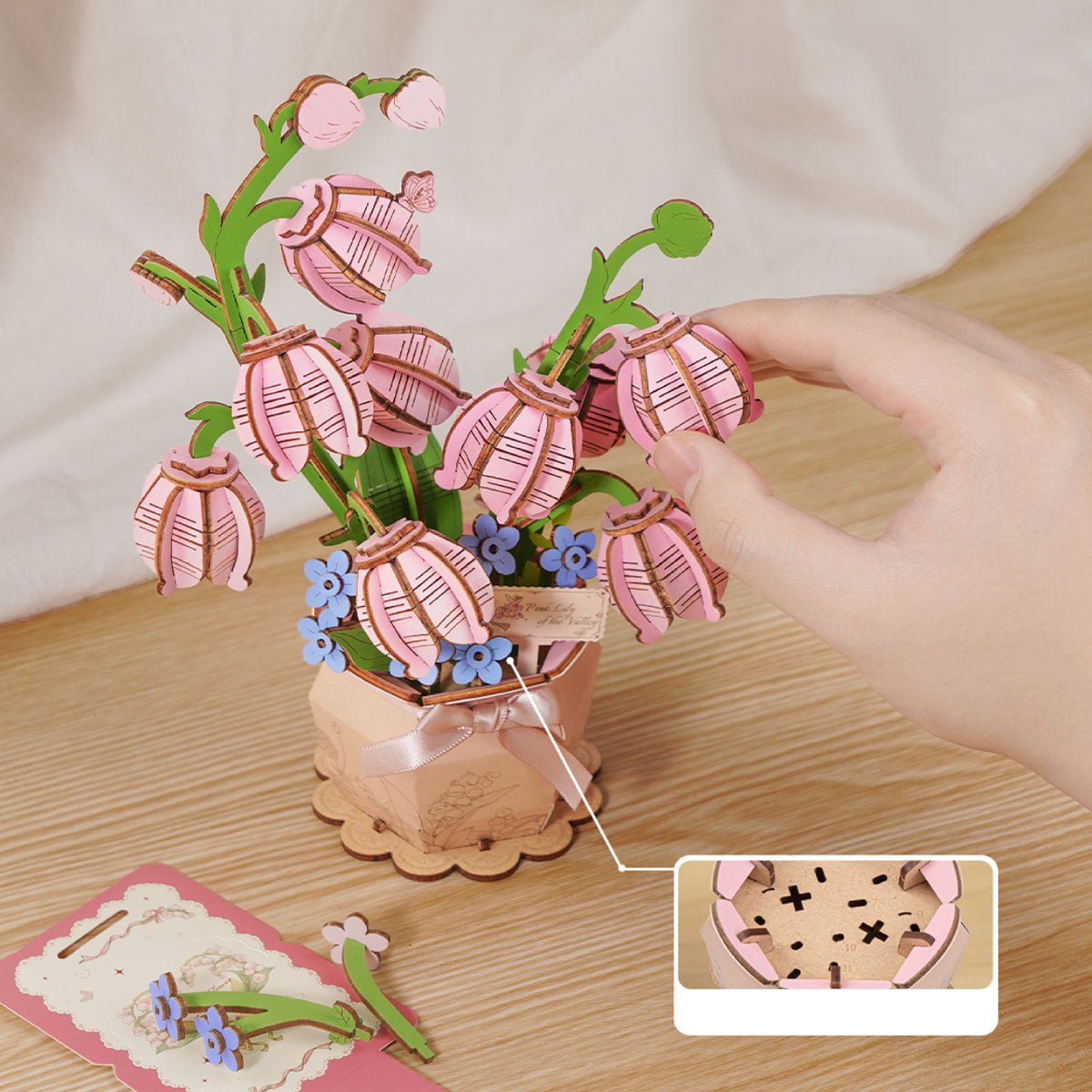 Pink Lily Of The Valley - Wood Bloom